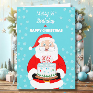 Cartão Feliz 95º Aniversário Natal Papai Noel
