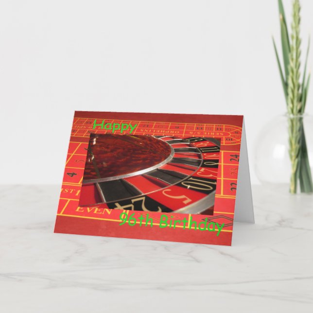 Cartão Feliz 96º aniversário da Roda Roulette (Frente)