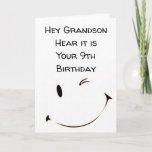 Cartão FELIZ *9.º ANIVERSÁRIO - Placa GRANDSON***<br><div class="desc">ESPERO QUE SEU ANIVERSÁRIO ****SEJA TÃO ESPECIAL QUANTO VOCÊ É*** OBRIGADO POR TER PASSADO POR 1 DAS MINHAS 8 LOJAS E LEMBRAR QUE VOCÊ PODE MUDAR O VERSO DENTRO E SAIR!!!!</div>