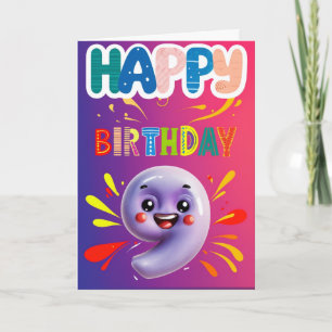 Cartão Feliz 9 de aniversário