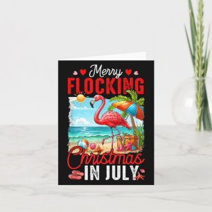 Cartão Feliz A Bloquear O Natal Em Julho No Flamingo O