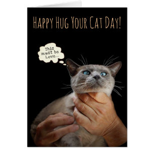 Cartão Feliz abraço seu dia de gato (personalizável)