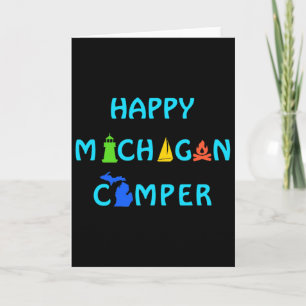 Cartão Feliz acampador de Michigan para férias de verão a