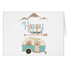 Cartão Feliz Acampador Fofo RV Retro