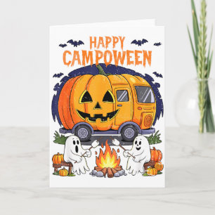 Cartão Feliz Acampamento-o-ween Halloween Acampamento Fan