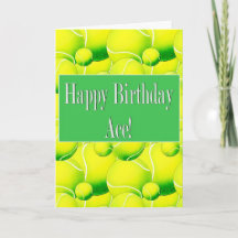 Feliz Ace de Aniversário, Tênis Ball Card
