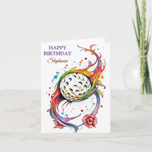 Cartão Feliz Aludador de Golfe de Aniversário