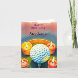 Cartão Feliz Aludador de Golfe de Aniversário