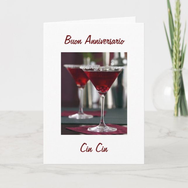 CARTÃO FELIZ ANIVERSAR EM ITALIANO BUON ANNIVERSARIO (Frente)