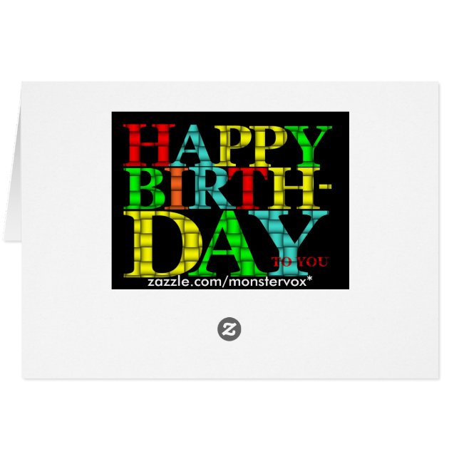 Cartão Feliz aniversário (Verso Horizontal)