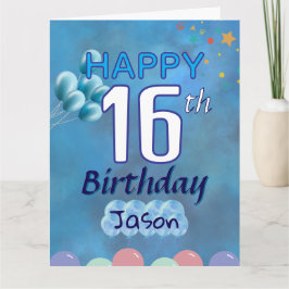 Cartão Feliz aniversário, 16º Menino Adolescente