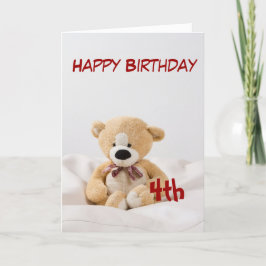 Cartão Feliz Aniversário 4º Tema do Urso de Teddy