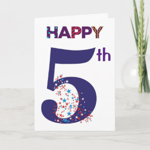 CARTÃO FELIZ **ANIVERSÁRIO 5** COM UMA DENTRO SURPRESSA
