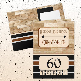 Cartão Feliz aniversário 60 hoje nome negro marrom