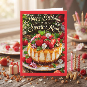 Cartão Feliz Aniversário à Mãe Mais Doce