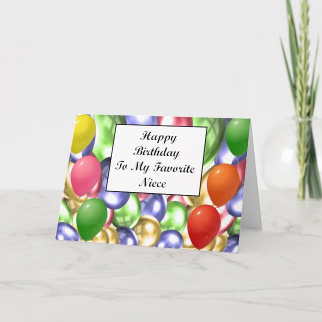 Cartão Feliz aniversario a minha sobrinha favorita (Frente)