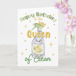 Cartão Feliz Aniversário à Rainha da Limpeza – Divertido
