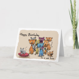Cartão Feliz aniversario… a um amante do gato