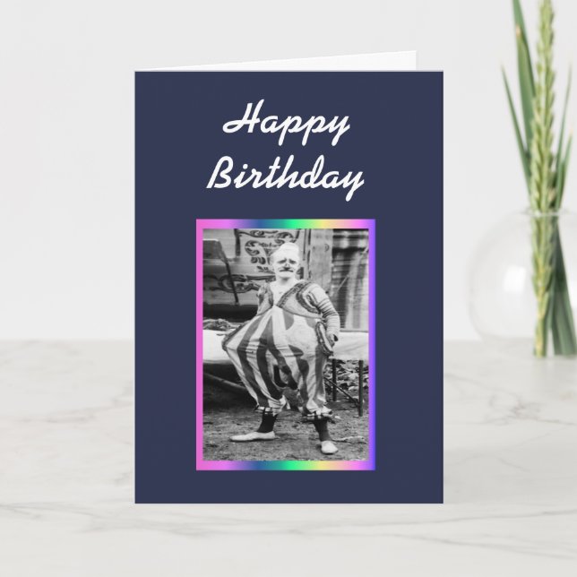 Cartão Feliz Aniversário Algum Palhaço quer te desejar Hu (Frente)