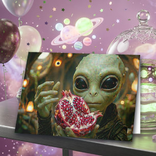 Cartão Feliz Aniversário Alienígena Fora deste Mundo