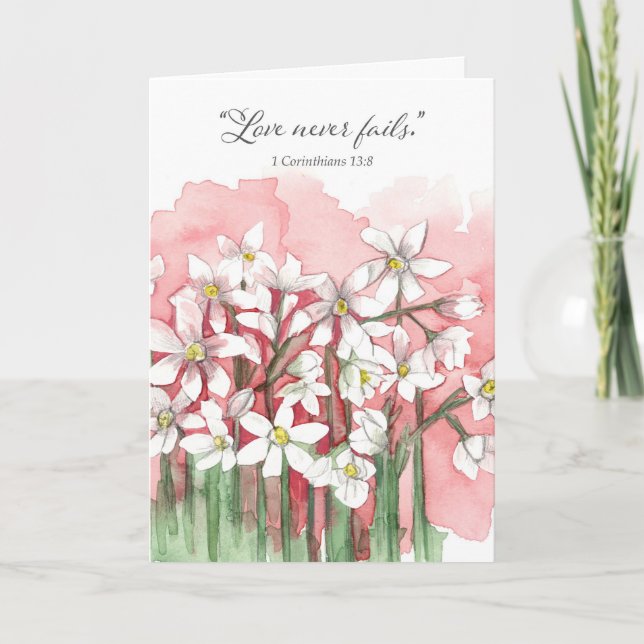 Cartão Feliz Aniversário Amar Escritura de Bíblias Corint (Frente)