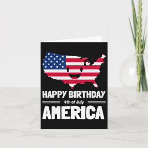 Cartão Feliz aniversário América 4 de julho Bandeira Amer