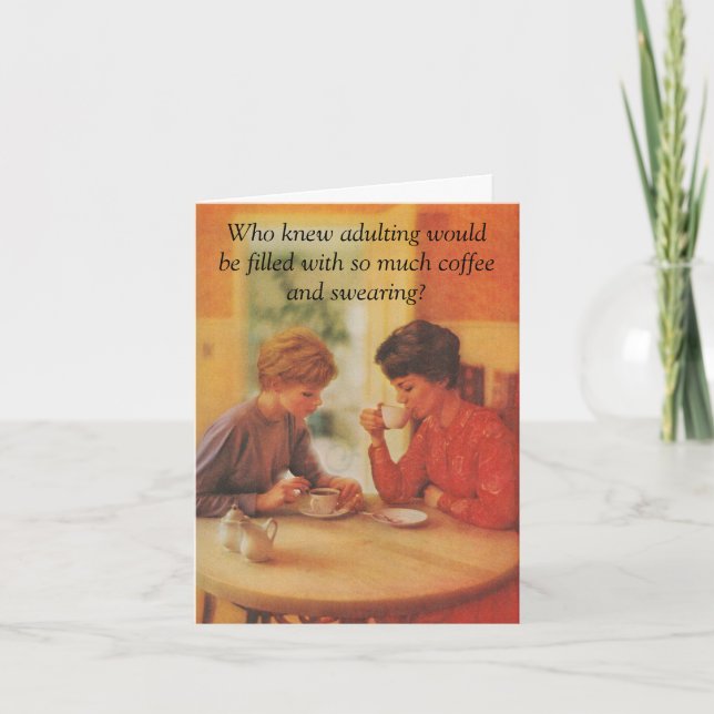 Cartão Feliz aniversário. Amigo De Café. (Frente)