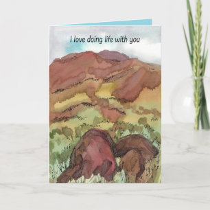 Cartão Feliz Aniversário Amo Fazer Vida Com Você Deserto