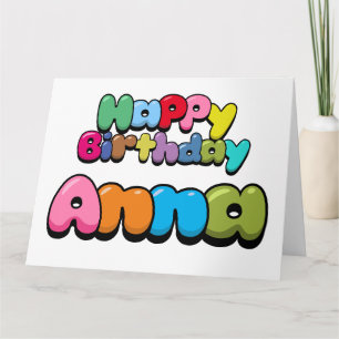 Cartão Feliz aniversário Anna