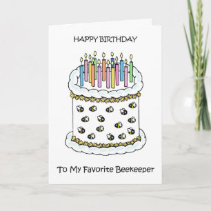 Cartão Feliz Aniversário ao Apicultor