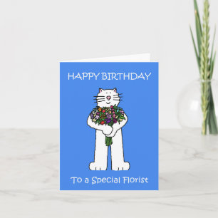 Cartão Feliz Aniversário ao Florista