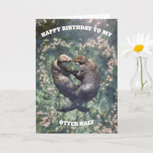 Cartão Feliz Aniversário ao Meu Meio Nutria