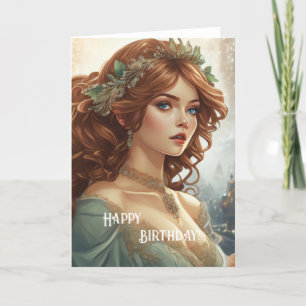 Cartão Feliz Aniversário Art Nouveau Beaut No.5