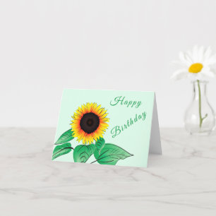 Cartão Feliz Aniversário - Art Sunflower