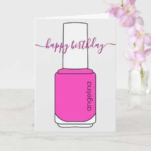 Cartão Feliz Aniversário Arte Polonesa nas unhas