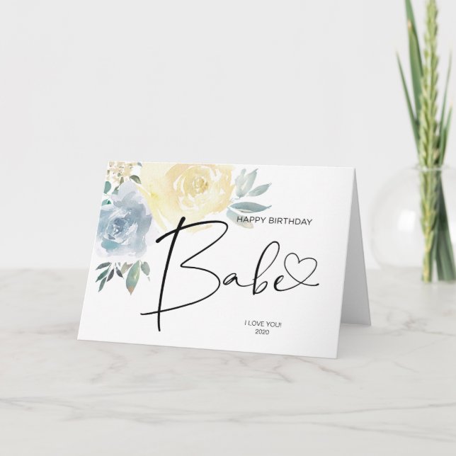 Cartão Feliz Aniversário, Babe Gift para Namorada Namorad (Frente)