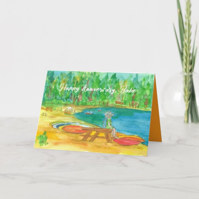 Cartão Feliz Aniversário Babe Lake Tahoe Beach Kayaks (Frente)