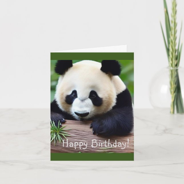 Cartão Feliz Aniversário, Barramento de Panda Bonito (Frente)