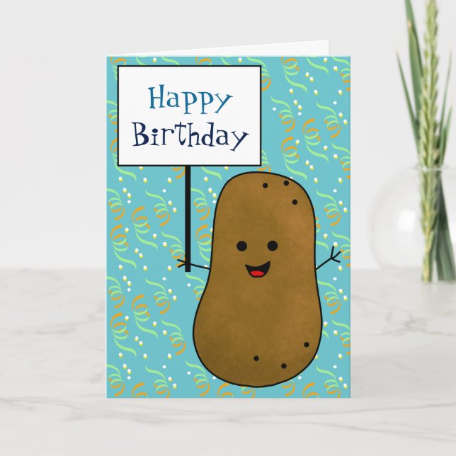 Cartão Feliz Aniversário Batata (Frente)