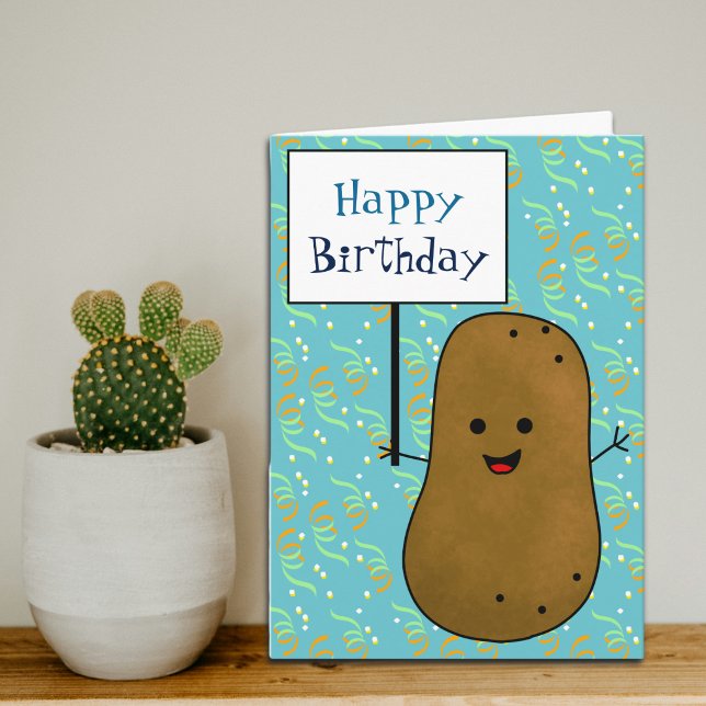 Cartão Feliz Aniversário Batata (Criador carregado)