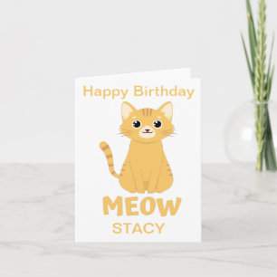 Cartão Feliz aniversário! Bela Animal - Gato!