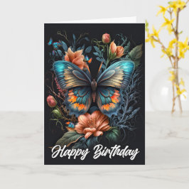 Cartão Feliz aniversário | Bela borboleta