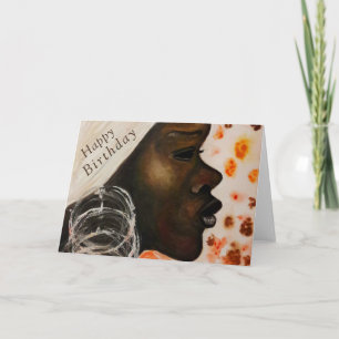 Cartão Feliz Aniversário - Beleza Africana - Arte em Aqu