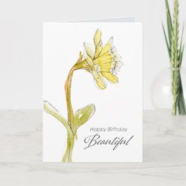 Cartão Feliz Aniversário Belo Amigo Daffodil Flower