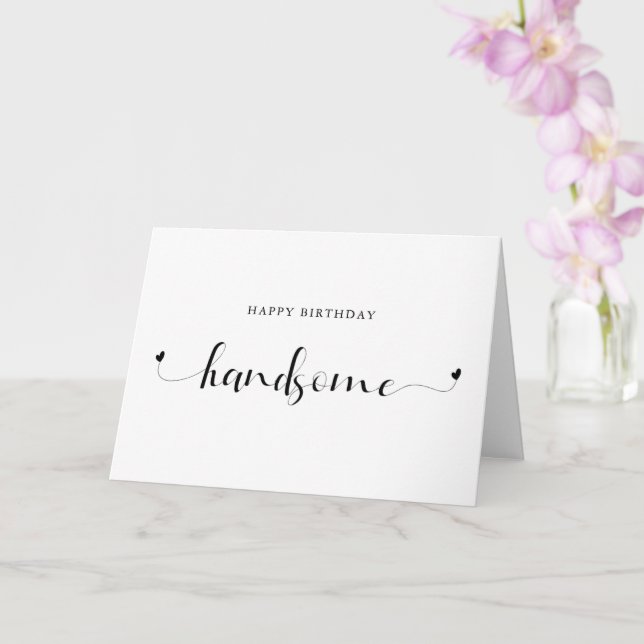 Cartão Feliz aniversário belo coração romântico moderno (Orquídea)