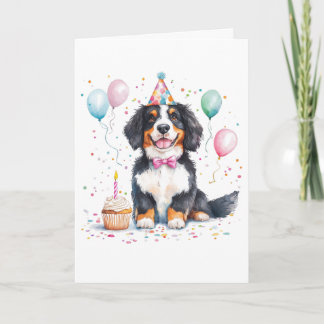 Cartão Feliz Aniversário Bernese Mountain Dog