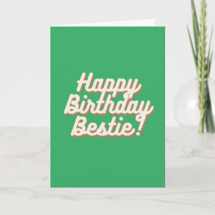 Cartão Feliz Aniversário Bestie Design Verde
