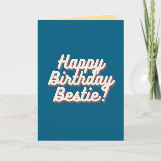 Cartão Feliz Aniversário Bestie | Teal