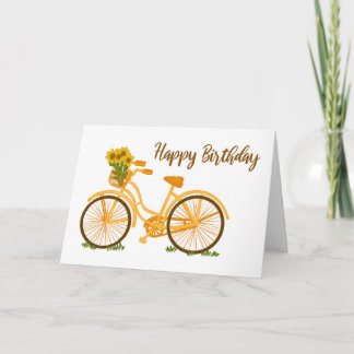 Cartão Feliz Aniversário Bicicleta Vintage