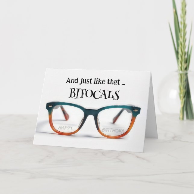 Cartão Feliz aniversário Bifocals (Frente)